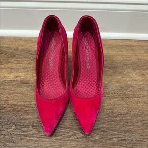 Alexander McQueen Fuchsia Velvet Pumps